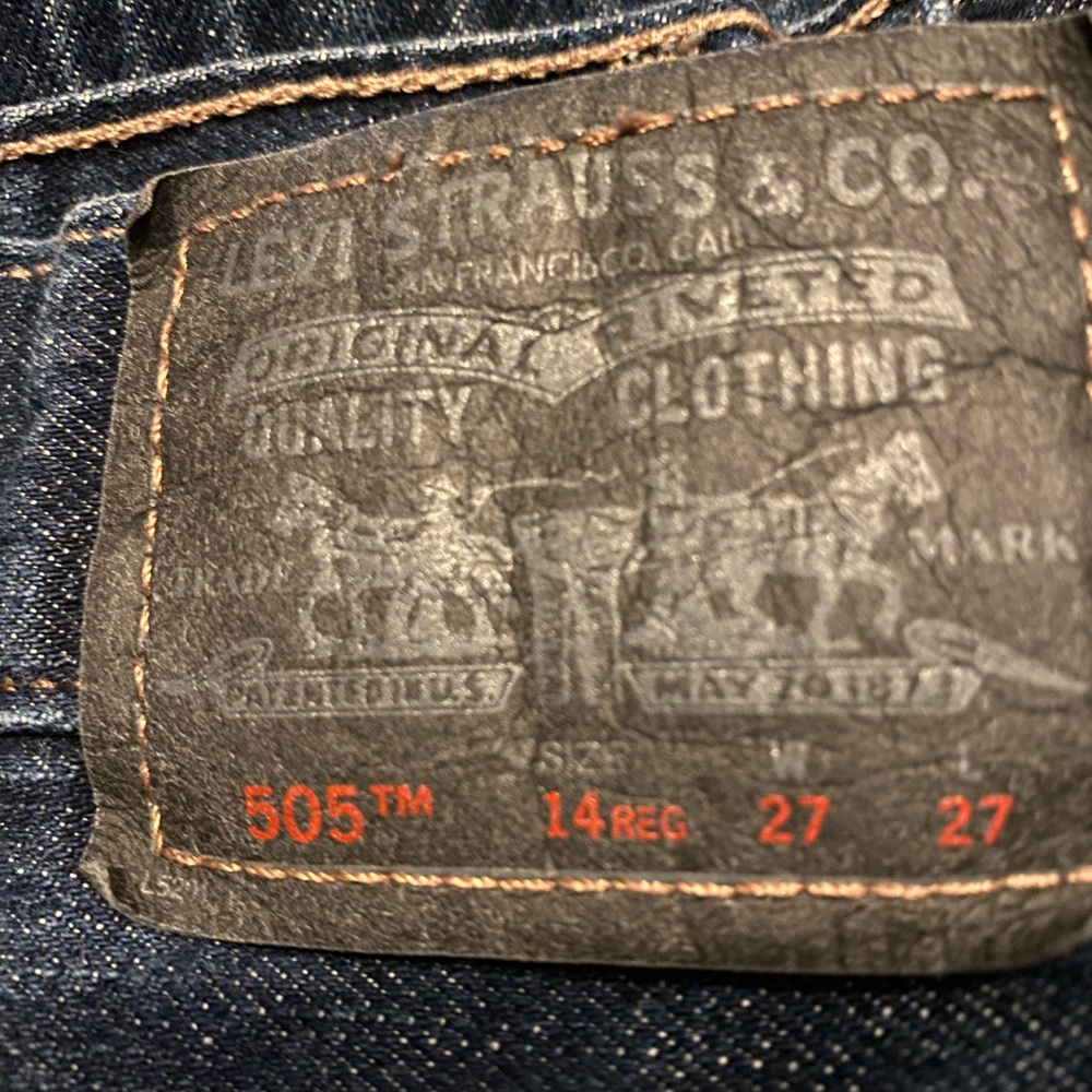 Levis Jeans, Boys, 27 x 27, 505 Straight, Size 14 Regular - Picture 7 of 10